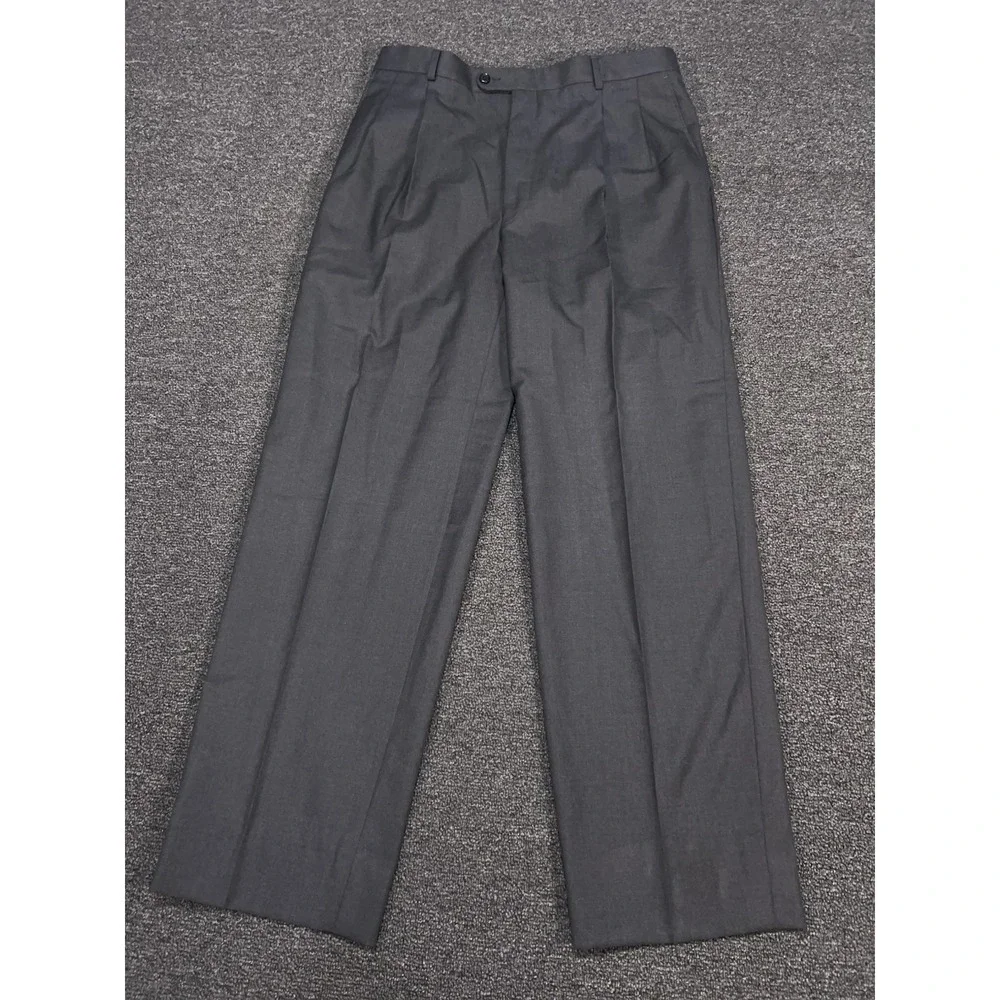 Hickey Freeman Suit Men's 41L Pants 33x30‎ Gray Loro Piana Tasmanian Super 130s